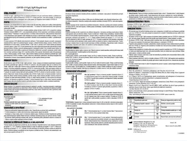 SAFECARE Bio-Tech Rýchly Test protilátok IgM/IgG na Covid-19, sada 25ks